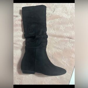 Black Knee-High Suede Boots